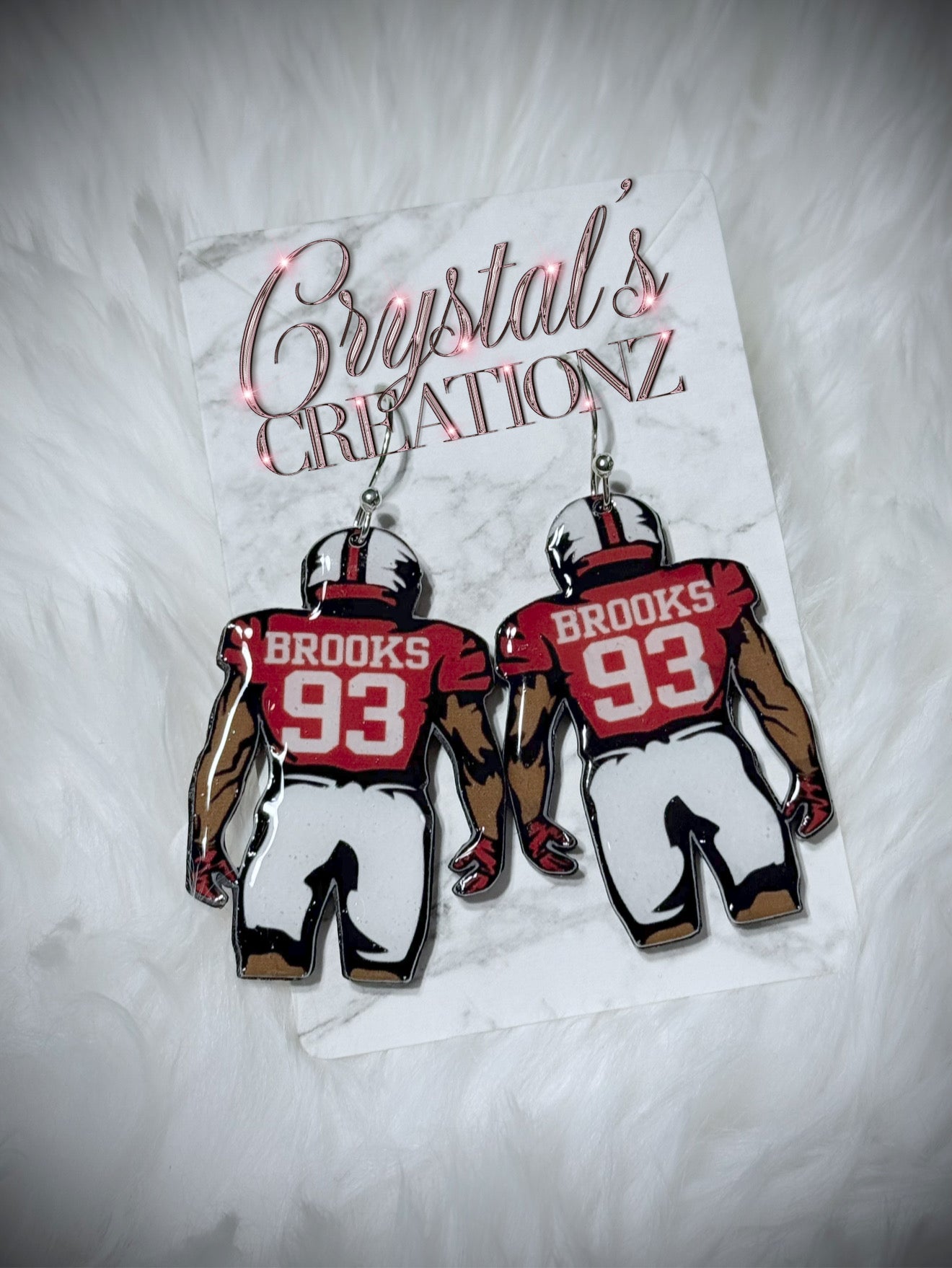 Custom Football Player Earrings