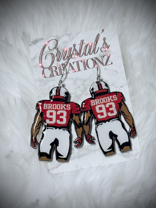 Custom Football Player Earrings